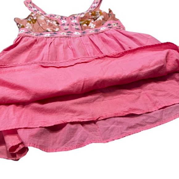 Nick & Mo Feminine Floral Embroidered Pink Lined Mini Dress 100% Cotton Size Lg - Picture 7 of 11